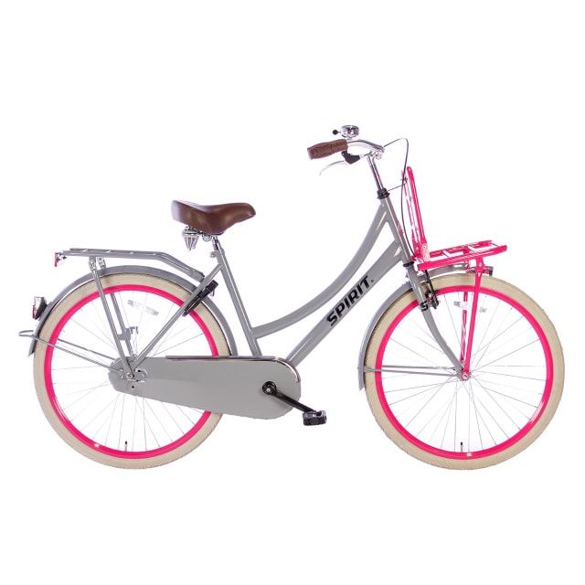 Spirit Cargo Meisjesfiets 26 inch Grijs Roze